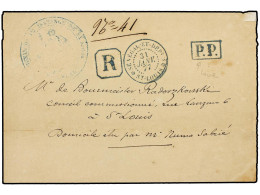 SENEGAL. 1877 (Jan 31). Stampless Registered Cover To ST. LOUIS, Struck With Fine Framed 'P.P.' (rare), Octagonal Framed - Other & Unclassified