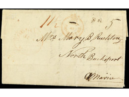 COLONIAS INGLESAS. 1846. WESTCHESTER CUMBERLAND (Nova Scotia) A NORTH BUCKSPORT (U.S.A.). Carta Cmpleta Con Texto, Marca - Other & Unclassified