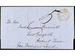 COLONIAS INGLESAS. 1850. AUCKLAND (Nueva Zelanda) A HOBART TOWN (Van Diemens Land) Marca PAID/AT/AUCKLAND-NEW ZEALAND En - Other & Unclassified