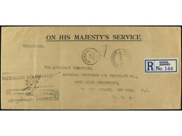 COLONIAS INGLESAS. 1933. NASSAU A NEW YORK. Sobre Del Servicio Oficial O.H.M.S. Circulado Con La Marca PAID/AT/BAHAMAS E - Other & Unclassified