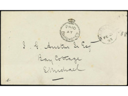 COLONIAS INGLESAS. 1893. BARBADOS A BAY COTTAGE. Sobre Con La Marca PAID/AT/BARBADOS En Negro Y Fechador. - Other & Unclassified