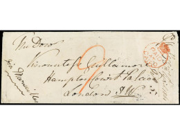 COLONIAS INGLESAS. 1861. CAIRO A LONDRES. Sobre Circulado Con La Marca PAID/AT/CAIRO En Rojo Y Tarifa Manuscrita  '9',   - Other & Unclassified