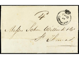 COLONIAS INGLESAS. 1855. CARTAGENA (Colombia) A  ST. THOMAS (D.W.I.). Carta Completa Con Texto, Marca PAID/AT/CARTHAGENA - Other & Unclassified