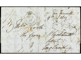COLONIAS INGLESAS. 1849. ARGOSTOLIAN (Ionian Islands) A INGLATERRA. Carta Completa Con Texto, Marca PAID/AT/CEPHALONIA E - Other & Unclassified