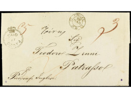 COLONIAS INGLESAS. 1850. CORFU (Ionian Islands) A PATRASO (Grecia). Carta Completa Con Texto, Marca PAID/AT/CORFU Y Fech - Other & Unclassified