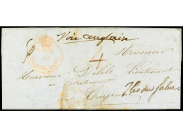 COLONIAS INGLESAS. 1853. GUADALOUPE A CAYENNE (Guayana Francesa). Envuelta Circulada Con La Marca PAID/AT/GUADALOUPE Tip - Other & Unclassified