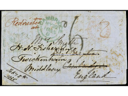 COLONIAS INGLESAS. 1855. PORT VICTORIA (Nueva Zelanda) A INGLATERRA Y Reexpedida En El Interior. Envuelta Circulada Con  - Other & Unclassified
