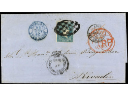 COLONIAS INGLESAS. 1858. SAN JUAN DE PUERTO RICO A RIVADEO (España). Envuelta Circulada Con Sello De Antillas Españolas  - Other & Unclassified
