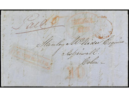 COLONIAS INGLESAS. 1861. TORTOLA (British Virgin Islands) A COLON (Panamá). Carta Completa Con Texto, Marca PAID/AT/TORT - Other & Unclassified