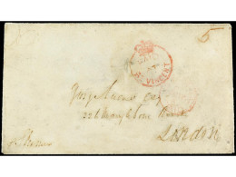 COLONIAS INGLESAS. 1861. SAINT VINCENT A LONDRES. Sobre Con La Marca PAID/AT/ST. VINCENT En Rojo Y Tarifa  '5'  Y Al Dor - Other & Unclassified