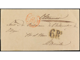 FILIPINAS. 1852. ECIJA (España) A MANILA. Envuelta De Carta Circulada Por El Correo Español, Fechador De Salida De Ecija - Other & Unclassified