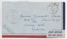 LETTRE FM AVION POSTE NAVALE 15.1.1955 +  VERSO CST 382 POSTE NAVALE FRANCAISE - Naval Post