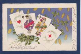 Delcampe - CPA Jeu De Cartes Carte à Jouer Playing Cards Circulée - Spielkarten