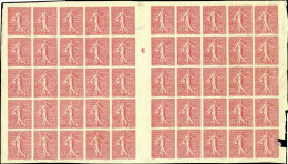 France Variétés  N°129d 10c Semeuse Lignée Feuille De 50 Timbres Non Dentelés (3ex Déf)  Qualité:** Cote:17500 - 1903-60 Sower - Ligned