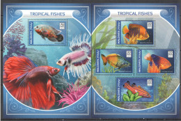 Hm0517 2018 Maldives Tropical Fishes Marine Life Fauna #7413-6+Bl1148 Mnh - Marine Life