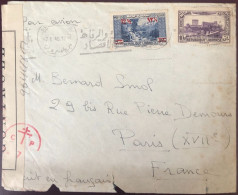 République Libanaise, Divers Sur Enveloppe De Beyrouth 21.12.1945 + Censure Pour La France - (W1572) - Brieven En Documenten