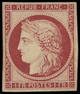 (*) EMISSION DE 1849 - R6f   1f. Carmin, REIMPRESSION, Marges Courtes, TB - 1849-1850 Ceres