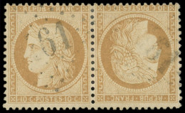 SIEGE DE PARIS - T36b 10c. Bistre-jaune, TETE-BECHE, Obl. GC 61, TB. Br - 1870 Siege Of Paris