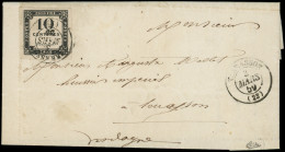 Let TAXE - 1   10c. Noir Litho, Obl. T15 TERRASSON 3/3/59 S. LAC, TB. C - 1859-1959 Covers & Documents