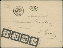Let TAXE - 3   15c. Noir Typo T I, BANDE De 4 Obl. Càd T17 GRAY 26/1/70 S. Env., TTB - 1859-1959 Covers & Documents