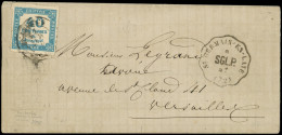 Let TAXE - 7   40c. Bleu, PIQUAGE De Versailles, Obl. Càd (VERSAILLES)/6e DISTon 7/5/72 Sur LSC, Cachet Conv. St. ST GER - 1859-1959 Covers & Documents