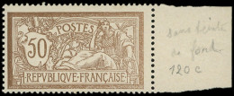 * VARIETES - 120c  Merson, 50c. Brun Et Gris, SANS TEINTE De FOND, Bdf, TB. C - Unused Stamps