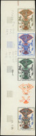 ** ESSAIS DE COULEURS NON DENTELES - 1493   Lurçat, BANDE De 5 ESSAIS De COULEUR NON DENTELES CD 29/7/66, Un Ex. Sans La - Other & Unclassified