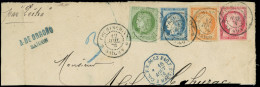 Let COCHINCHINE CG N°13, 17, 21 Et 23, Tous Obl. Càd COCHINCHINE-SAIGON 12/7/76 S. Grand Fragt De Lettre, Superbe Affran - Other & Unclassified