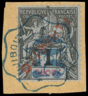 COTE DES SOMALIS 3 : 50c. Sur 1c. Noir Sur Azuré, Obl. S. Fragt, TTB - Other & Unclassified