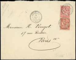 Let DEDEAGH 11 : 10c. Rose, PAIRE Obl. DEDEAGH 11/5/04 S. Env., Passage CONSTANTINOPLE Et Arr. Paris, TB - Other & Unclassified