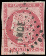 INDE CG N°21 : 80c. Rose Obl. Los. INDE, TB - Other & Unclassified