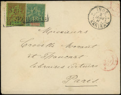 Let INDE 4 Et 7 : 5c. Et 20c. Obl. Carré De Points INDE S. Env., Càd INDE KARIVAL 2/1/95 (à La Plume), TTB - Other & Unclassified