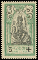 ** INDE 45cb : 5+ Sur 5c. Vert Et Noir, Surcharge Noire, Gomme Coloniale, TB - Other & Unclassified