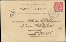 Let INDOCHINE 18 : 10c. Rouge Obl. Càd VIETTRI 9/3/04 S. CP Pour Paris, TB - Other & Unclassified