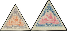 * OBOCK 60/61 : 2f. Et 5f., Triangulaires De 1894, TB - Other & Unclassified