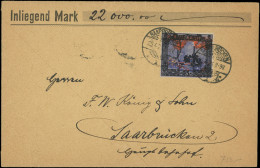 Let SARRE 68 : 25M. Outremer, Noir Et Rouge, Obl. SAARBRUCKEN 25/4/21 S. Env. CHARGE, TB, Cote Maury - Used Stamps