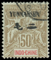 YUNNAN FOU 12 : 50c. Bistre Sur Azuré, Obl., TB - Other & Unclassified