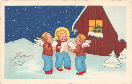FETE VOEUX - Noël - Joyeux Noël - Enfants Avec Des Ailes - Carte Postale Ancienne - Kerstman