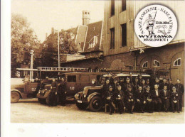 Delcampe - Poland 2004, Myslowice, Centrum Muzeum Požarnictwa, Reproduction Of A Photograph From 1947, Old Fire Car - Feuerwehr