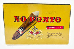Ancienne Boite Vide En Fer Pour 10 Cigares. NO PUNTO, Superba. Holland, Tilburg. - Cigar Cases