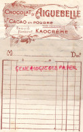 FACTURE CHOCOLAT D' AIGUEBELLE -CACAO EN POUDRE- EXQUIS FONDANT KAOCREME - Autres & Non Classés