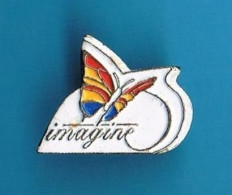 1 PIN'S  //  **  LOGO / PAPILLON MICROSOFT / MSN IMAGINE ** - Informatica