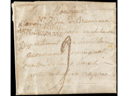 ESPAÑA: PREFILATELIA. 1810 (21 Mayo). GERONA A FRANCIA. Carta Completa. Marca INº7/BAU PRINCIPAL/ARM. D'ESPAGNE /Imanusc - Other & Unclassified