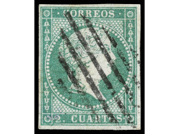 ° ESPAÑA. 2 Cuartos Verde. Muy Buen Ejemplar. Ed.43. Cat. 330€. - Other & Unclassified