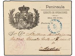 CUBA. 1897. AGUACATE A MADRID. Sobre Con Membrete EJÉRCITO DE OPERACIONES DE LA ISLA DE CUBA Circulado Con La Franquicia - Other & Unclassified