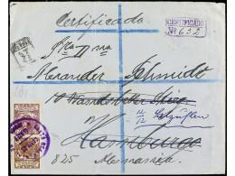 COLONIAS ESPAÑOLAS: GUINEA. 1911. ELOBEY A ALEMANIA. 20 Cts. Malva Y 30 Cts. Castaño. Mat. COSTA OCCIDENTAL DE ÁFRICA /  - Other & Unclassified