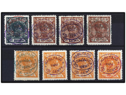 **/* COLONIAS ESPAÑOLAS: RIO DE ORO. HABILITACIONES DOBLES. Conjunto De Ocho Sellos. Ed.38hhca, 39hh, Hhca, Hhc, 40hh, H - Other & Unclassified