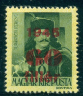 1945 Definitives,Francis II Rákóczi,Prince Of Transylvania,Hungary,794,MNH,Error - Errors, Freaks & Oddities (EFO)