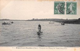 Delcampe - ARGENT-sur-SAULDRE (Cher) - Traversée De L'Etang Du Puits à Bicyclette - Voyagé (2 Scans) - Argent-sur-Sauldre