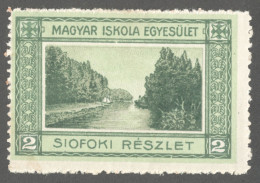 BALATON LAKE Siófok BOAT TREE Hungary 1910 SCHOOL Association Charity Aid LABEL CINDERELLA VIGNETTE - Autres & Non Classés